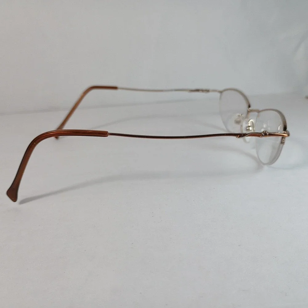 Joan Collins 9635 GBR 50-18-140 Gold/Brown Metal Half Rim Eyeglasses FRAME